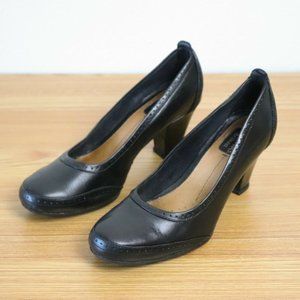 Clarks Artisan US 7.5M Black Leather Pumps Heels Career Shoes "Active Air"